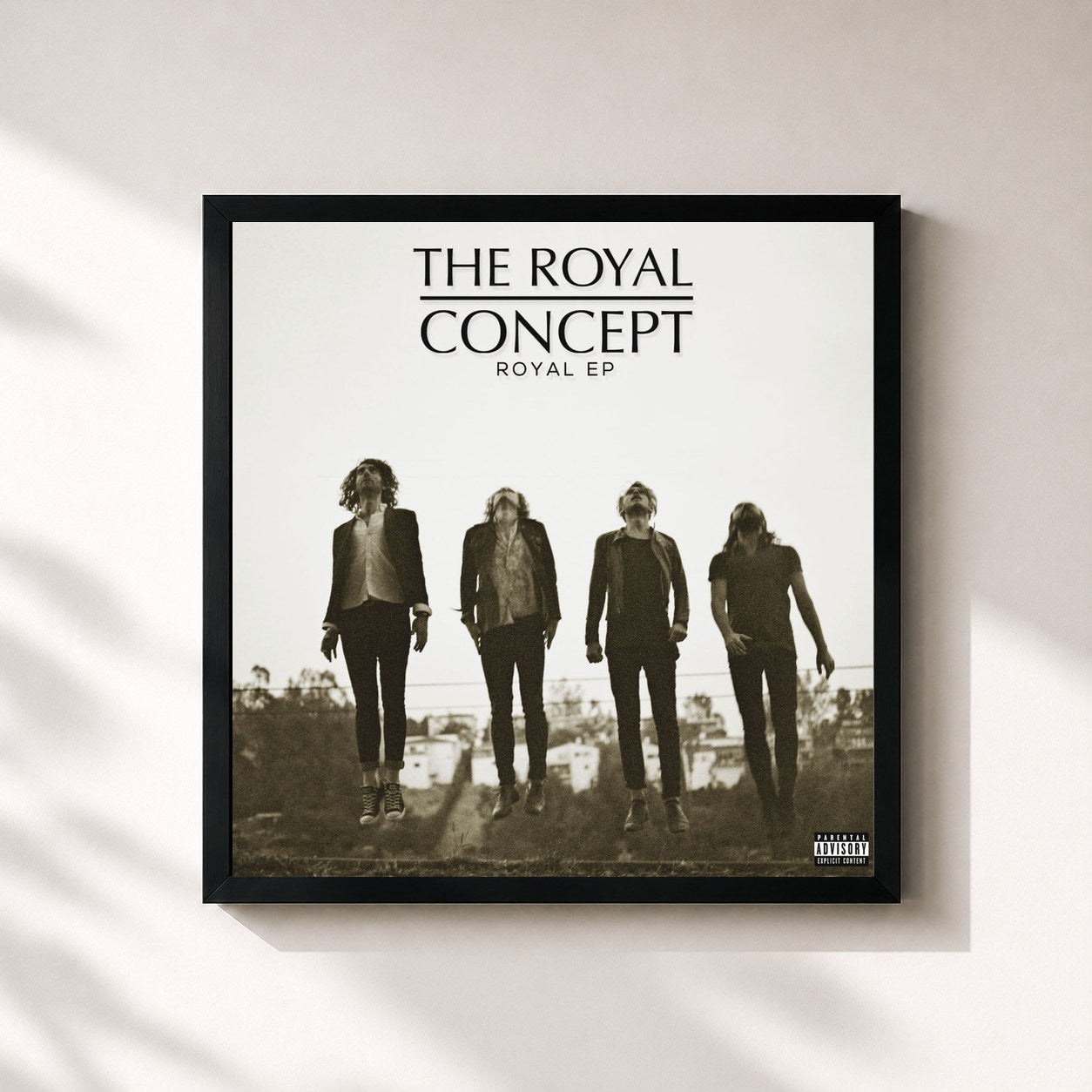 #noir Tableau carré de l'album Royal de The Royal Concept, cadre noir 32x32 cm