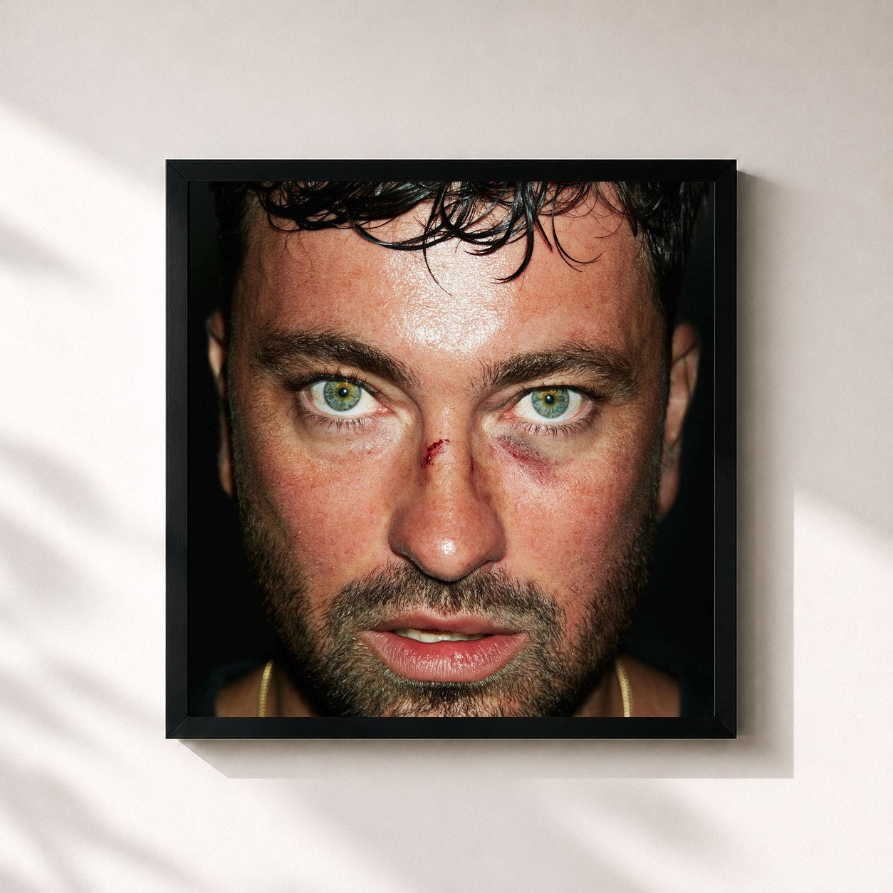 #noir Tableau carré de l'album 5. DIMENSION de Marteria, cadre noir 32x32 cm