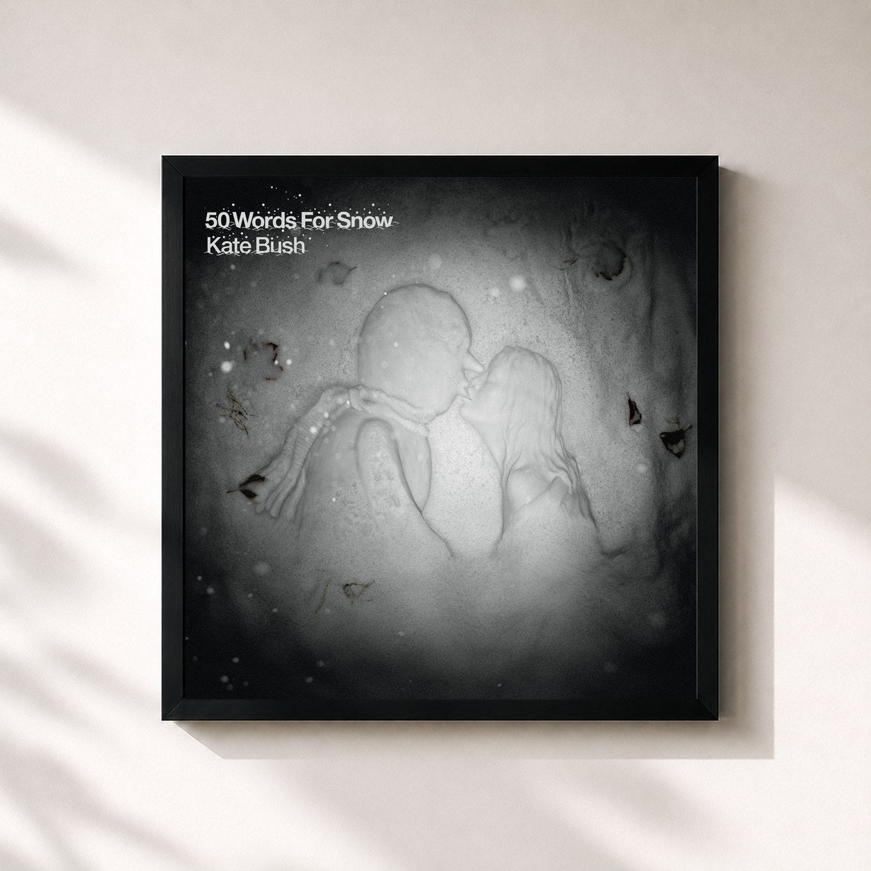 #noir Tableau carré de l'album 50 Words for Snow de Kate Bush, cadre noir 32x32 cm