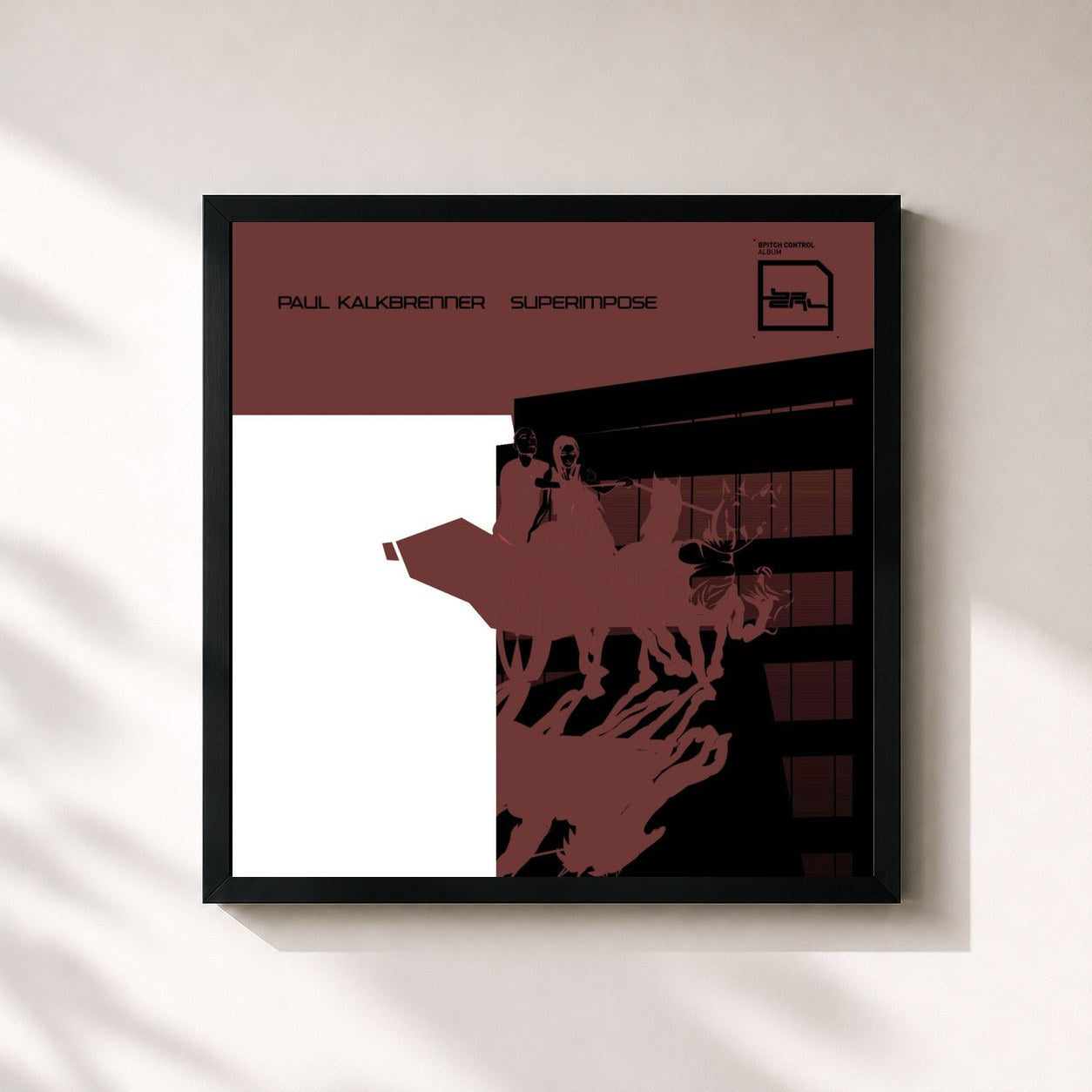 #noir Tableau carré de l'album Superimpose de Paul Kalkbrenner, cadre noir 32x32 cm