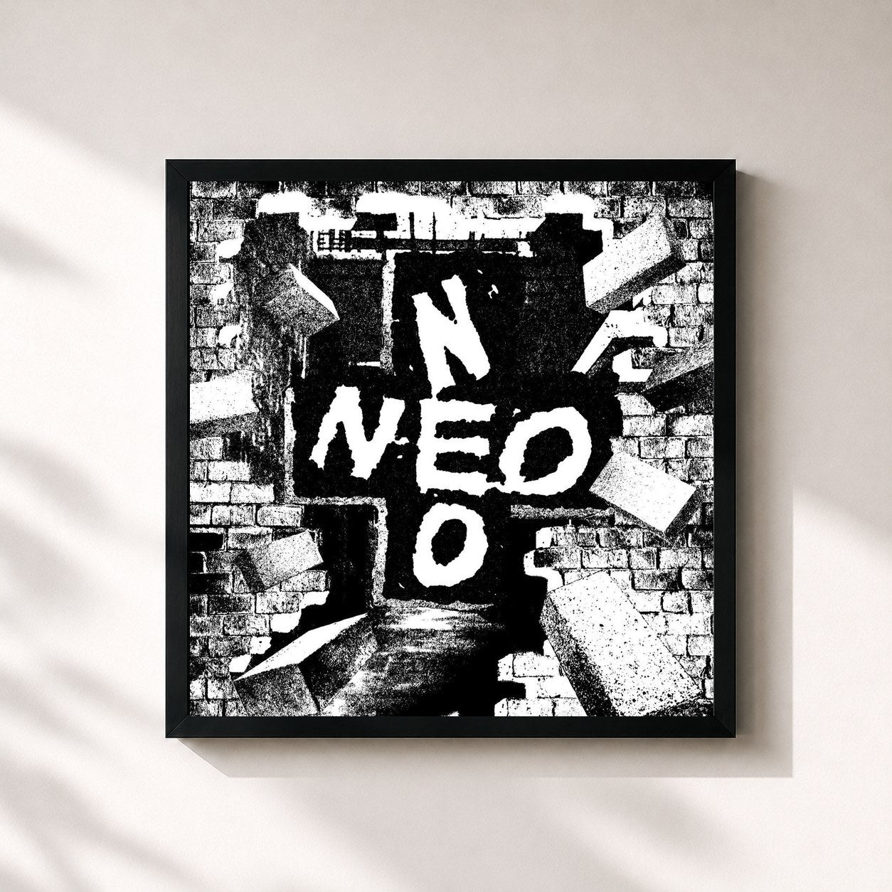 #noir Tableau carré de l'album NEO de Neo Pistea, cadre noir 32x32 cm