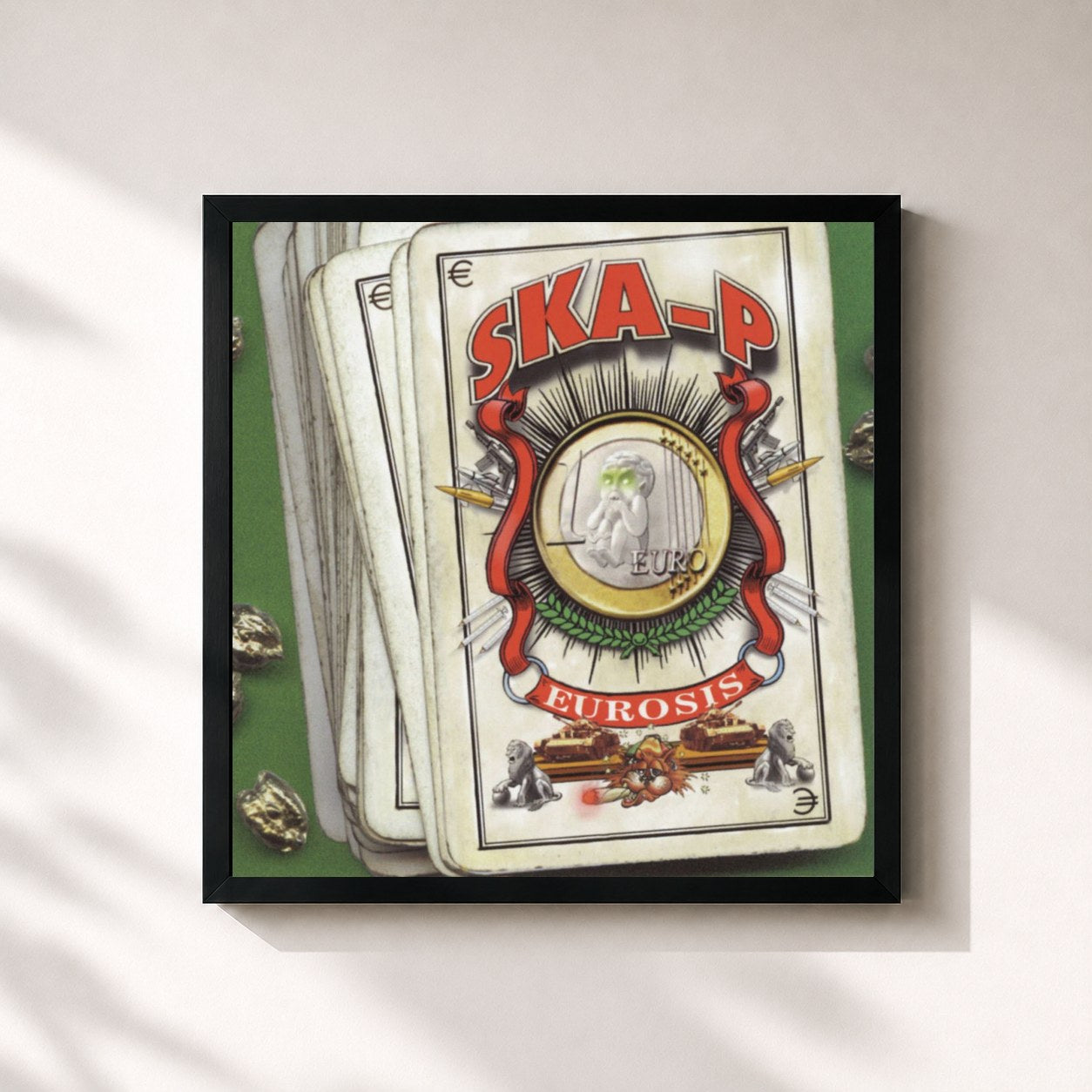 #noir Tableau carré de l'album Eurosis de Ska-P, cadre noir 32x32 cm