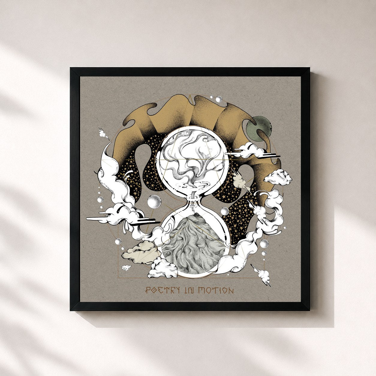 #noir Tableau carré de l'album Poetry in Motion de SOJA, cadre noir 32x32 cm