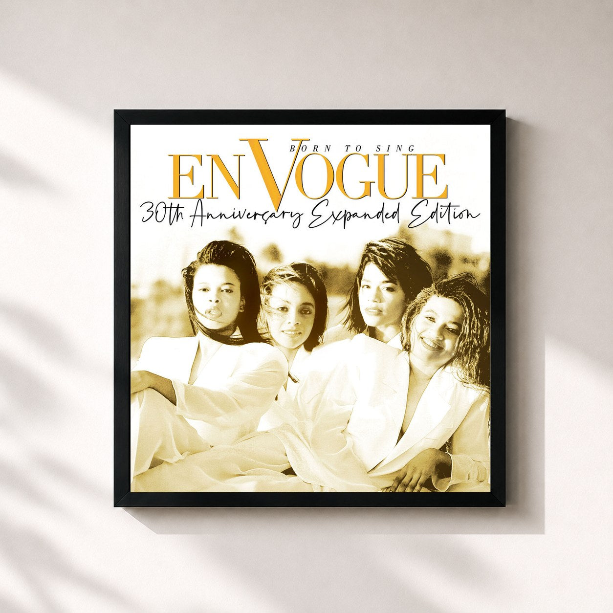 #noir Tableau carré de l'album Born to Sing (30th Anniversary Expanded Edition; 2020 Remaster) de En Vogue, cadre noir 32x32 cm