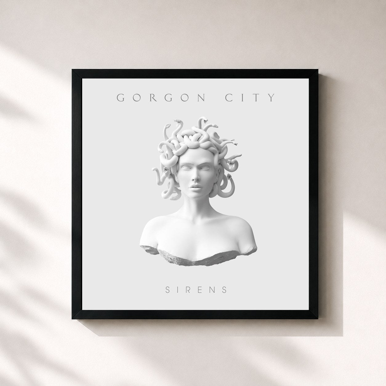 #noir Tableau carré de l'album Sirens de Gorgon City, cadre noir 32x32 cm