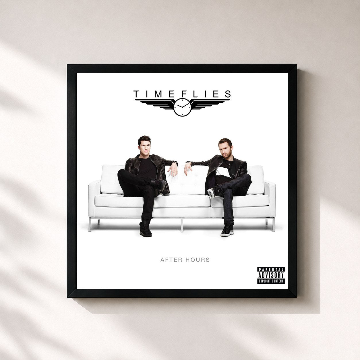 #noir Tableau carré de l'album After Hours (Deluxe) de Timeflies, cadre noir 32x32 cm