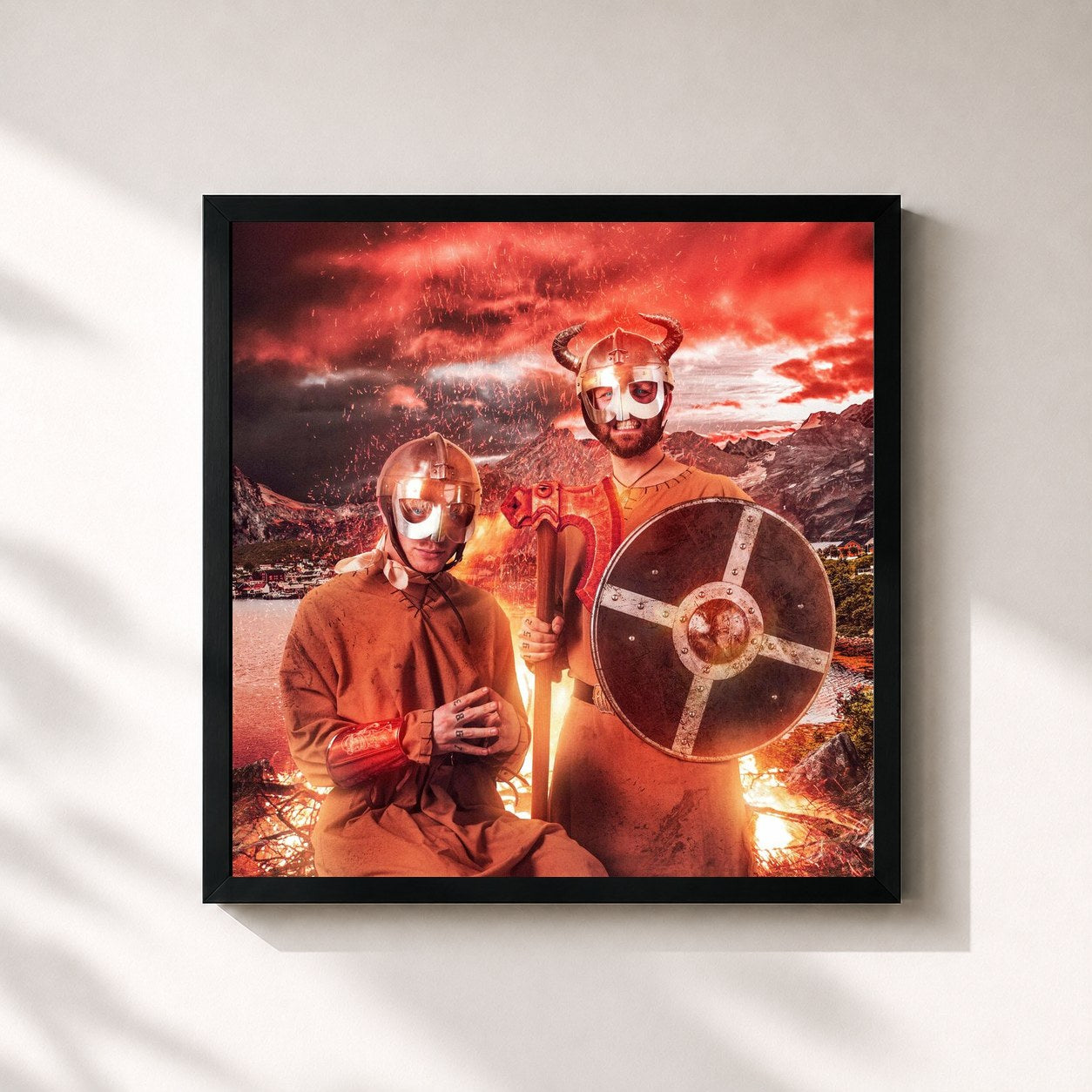 #noir Tableau carré de l'album 1983 de Joost, cadre noir 32x32 cm