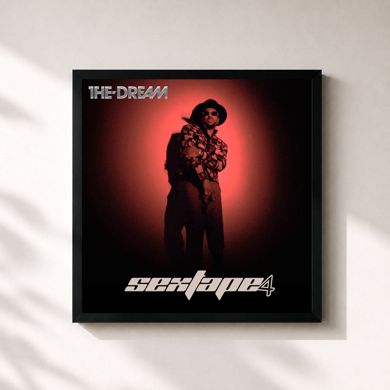 #noir Tableau carré de l'album SXTP4 de THE-DREAM, cadre noir 32x32 cm