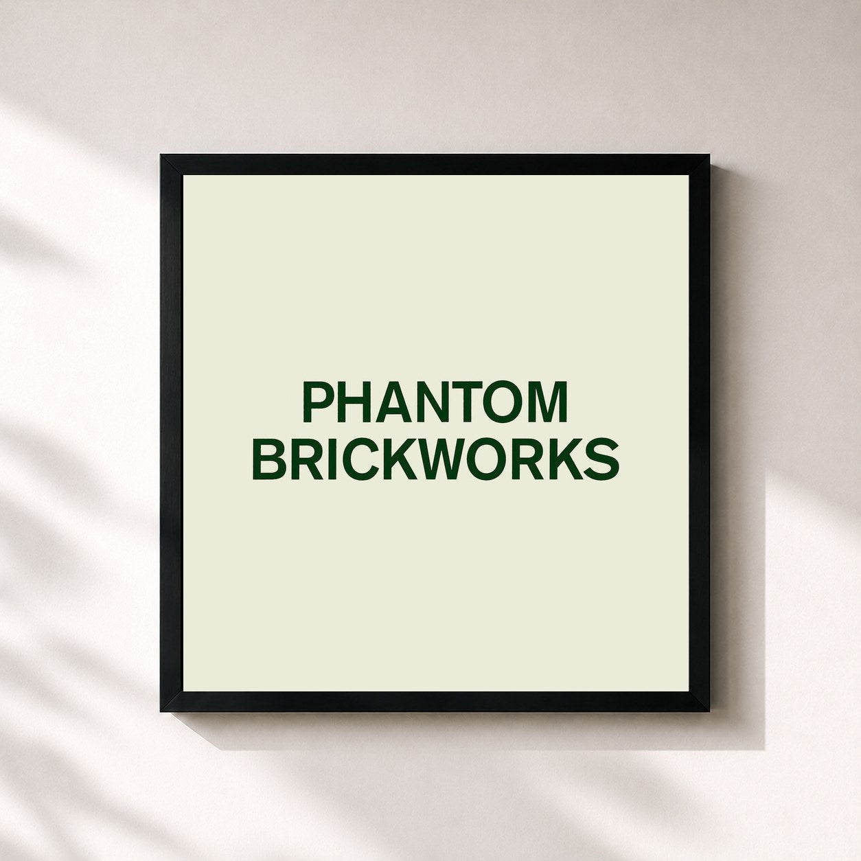 #noir Tableau carré de l'album PHANTOM BRICKWORKS de Bibio, cadre noir 32x32 cm