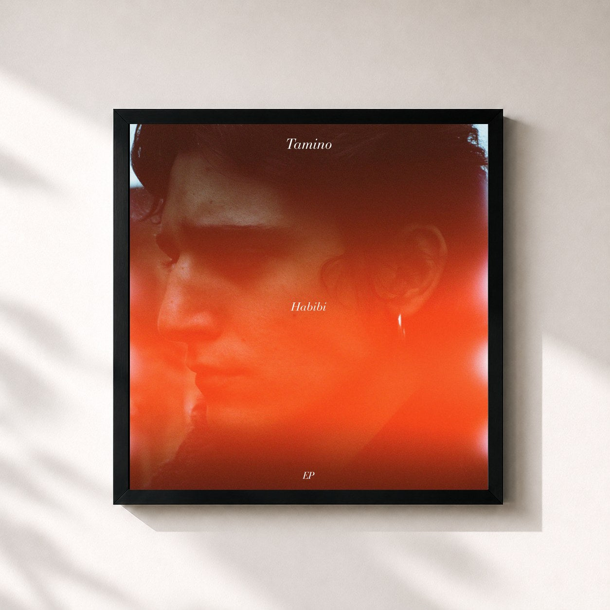 #noir Tableau carré de l'album Habibi - EP de Tamino, cadre noir 32x32 cm