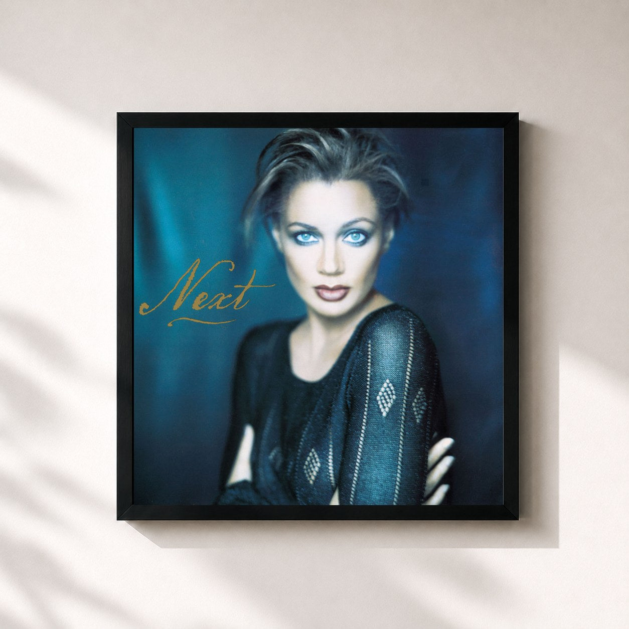 #noir Tableau carré de l'album Next de Vanessa Williams, cadre noir 32x32 cm