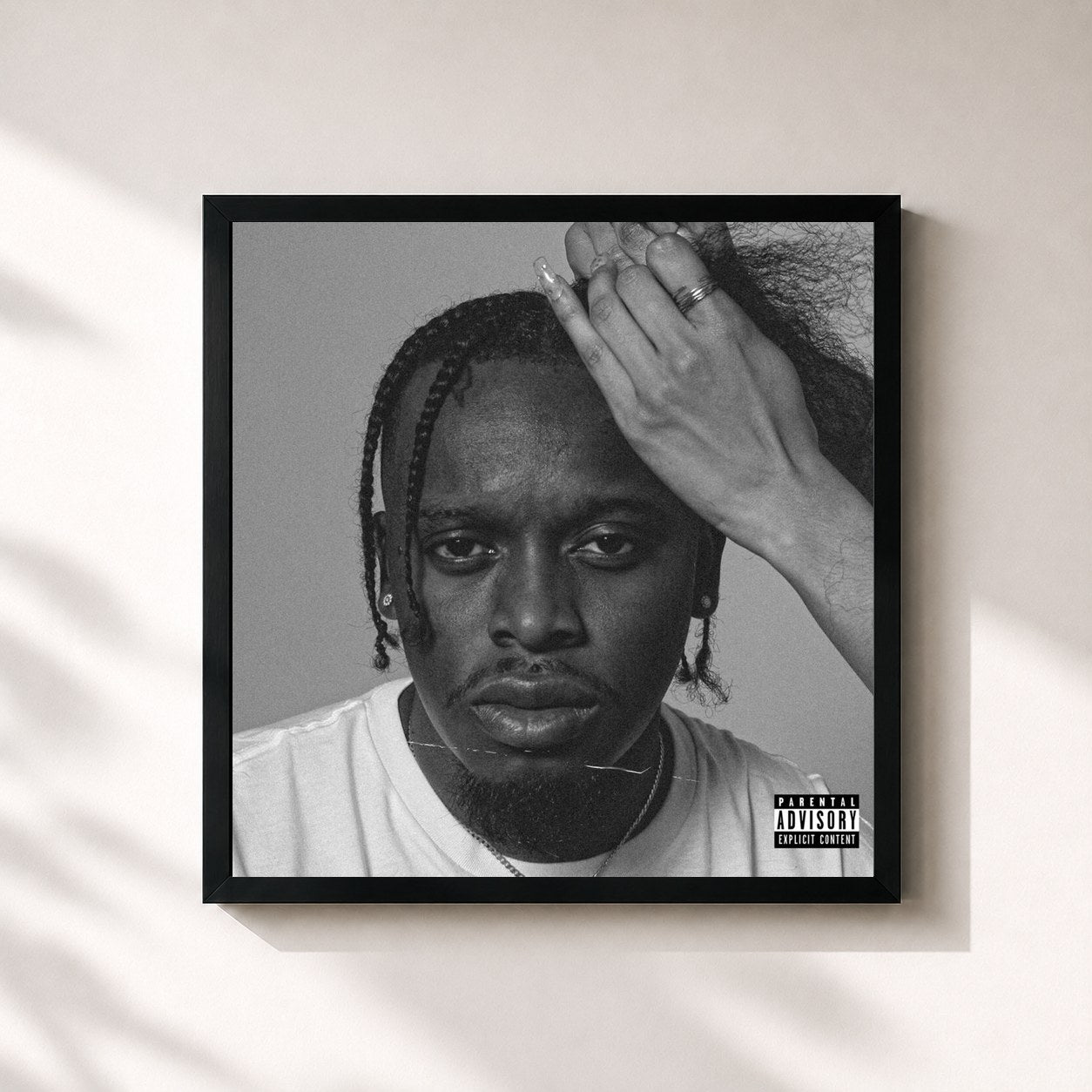 #noir Tableau carré de l'album No Love Lost (Deluxe) de Blxst, cadre noir 32x32 cm