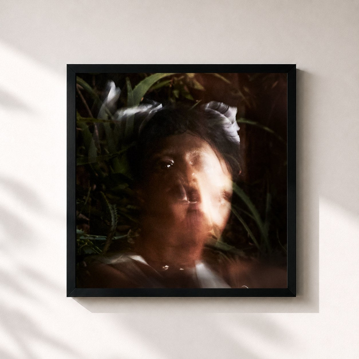 #noir Tableau carré de l'album Spirituals de Santigold, cadre noir 32x32 cm