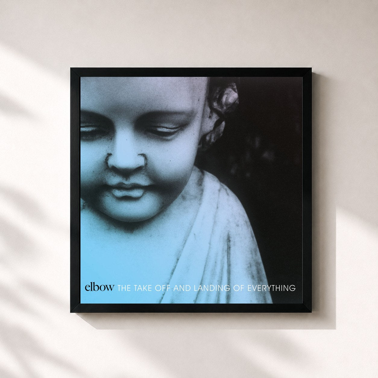 #noir Tableau carré de l'album The Take Off And Landing Of Everything de Elbow, cadre noir 32x32 cm