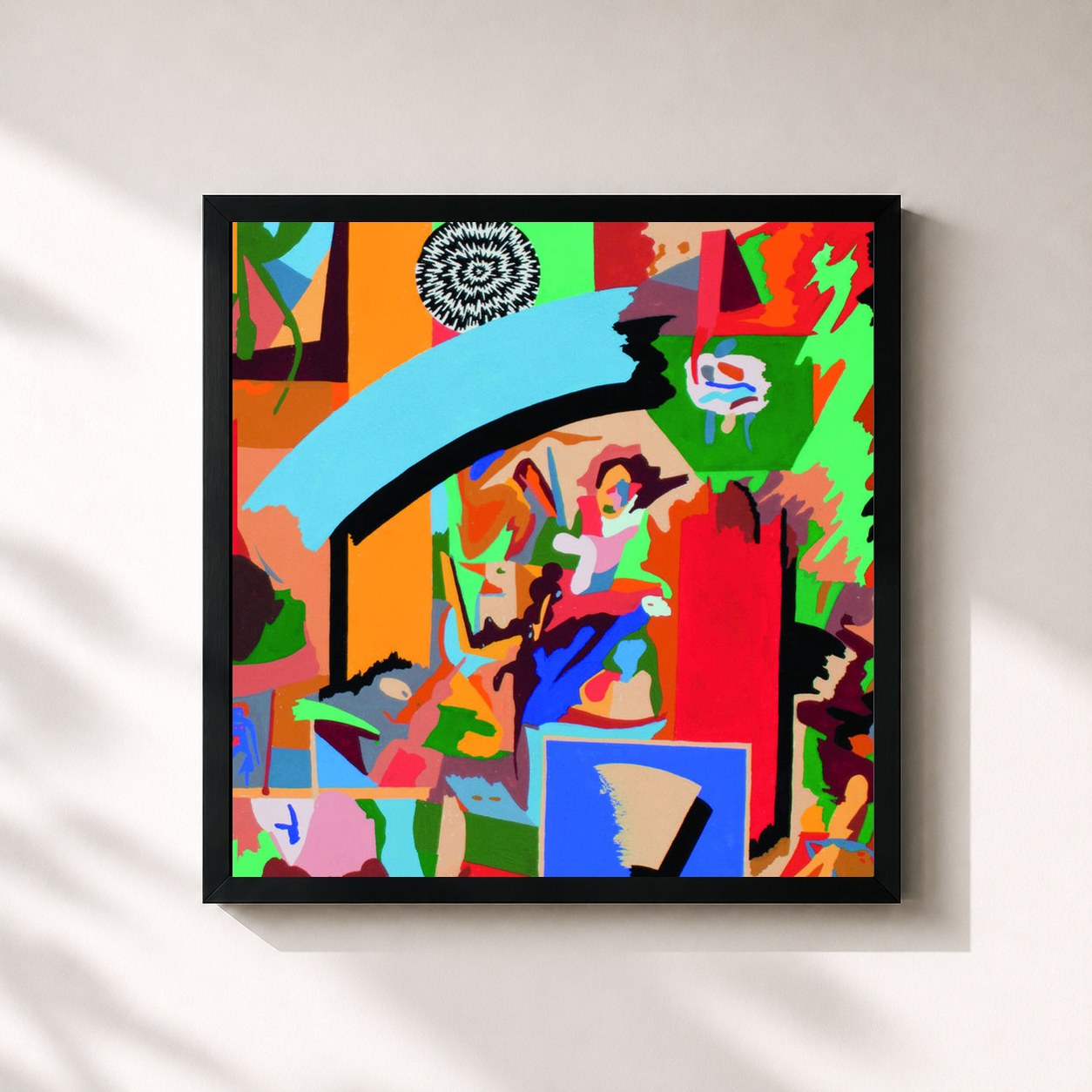 #noir Tableau carré de l'album Empty Estate de Wild Nothing, cadre noir 32x32 cm