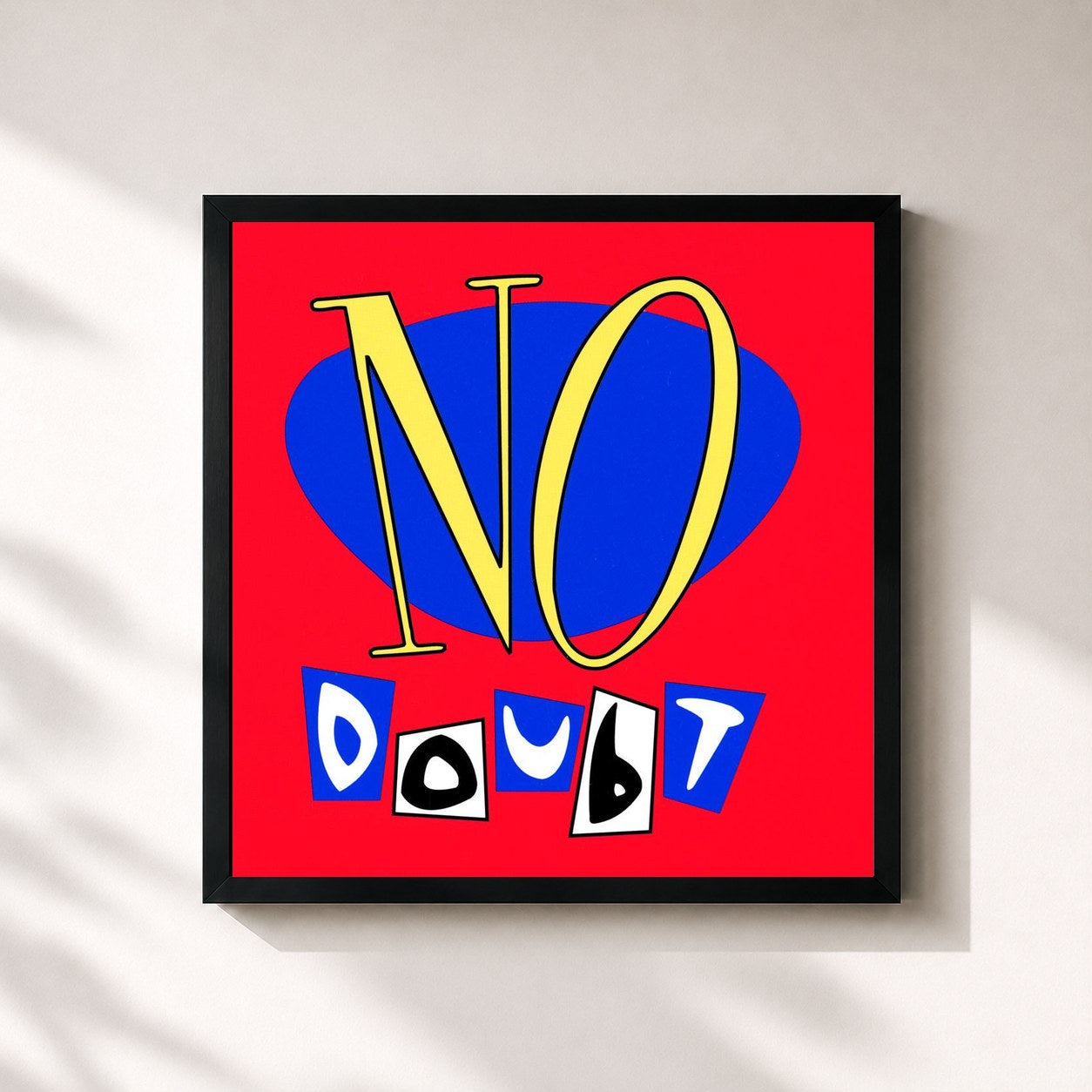 #noir Tableau carré de l'album No Doubt de No Doubt, cadre noir 32x32 cm