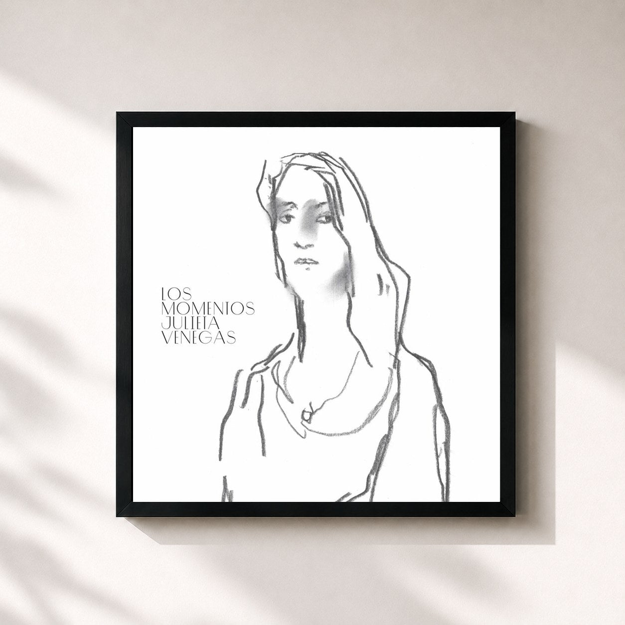 #noir Tableau carré de l'album Los Momentos de Julieta Venegas, cadre noir 32x32 cm