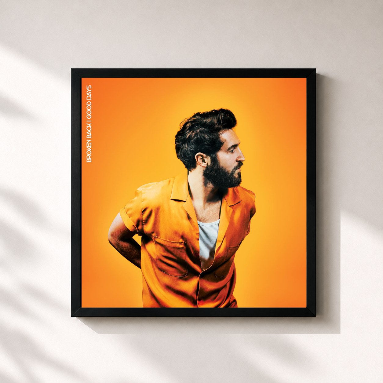 #noir Tableau carré de l'album Good Days de Broken Back, cadre noir 32x32 cm