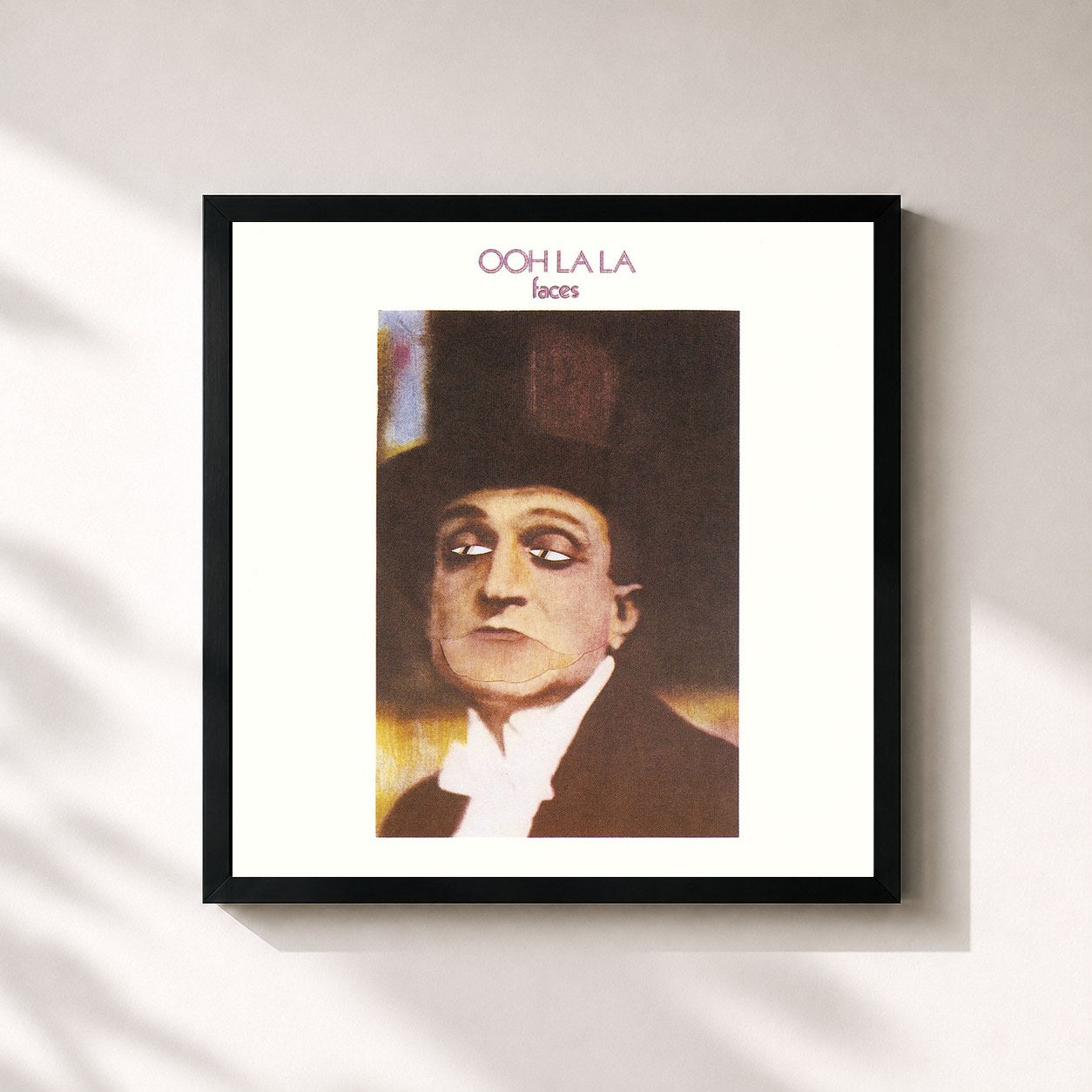 #noir Tableau carré de l'album Ooh La La de Faces, cadre noir 32x32 cm