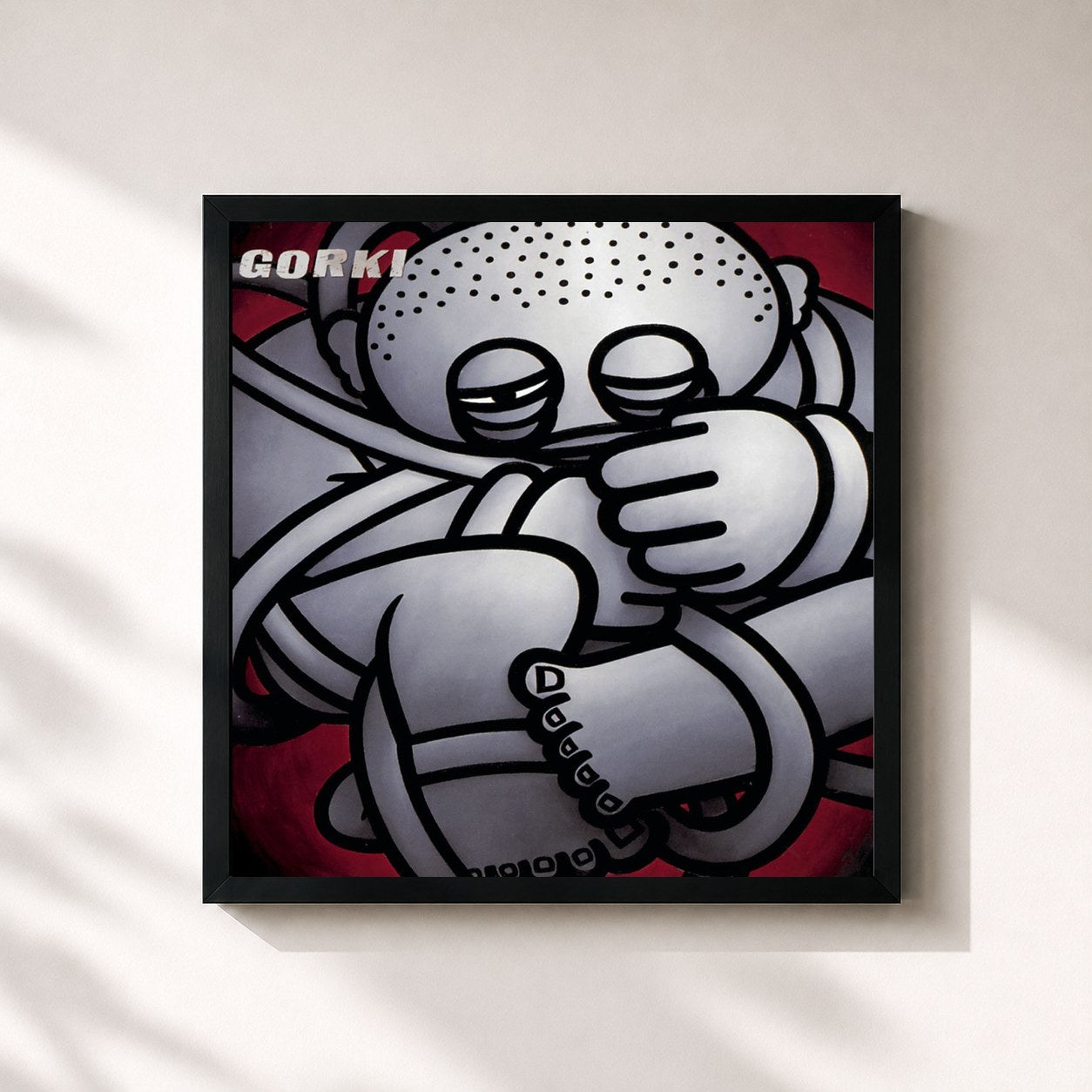#noir Tableau carré de l'album Ik Ben Aanwezig de Gorki, cadre noir 32x32 cm