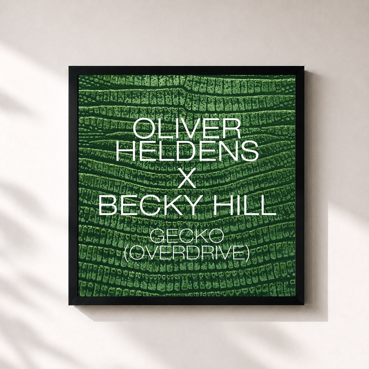 #noir Tableau carré de l'album Gecko (Overdrive) (Remixes) de Oliver Heldens, cadre noir 32x32 cm