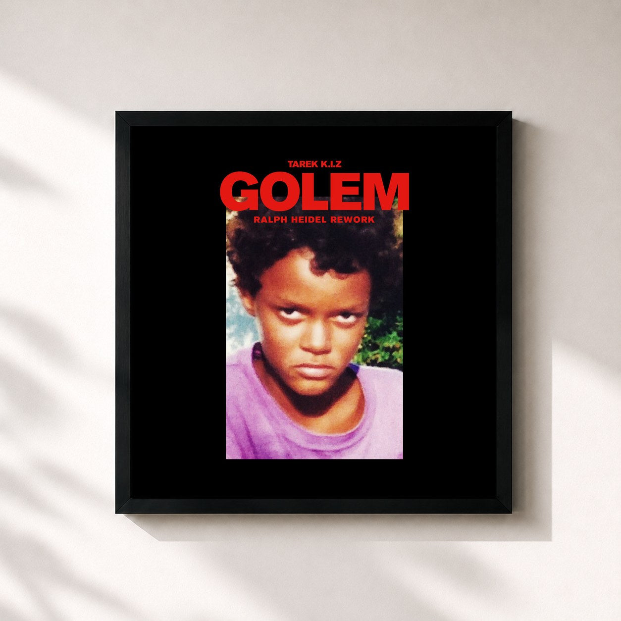 #noir Tableau carré de l'album Golem (Ralph Heidel Rework) de Tarek K.I.Z, cadre noir 32x32 cm