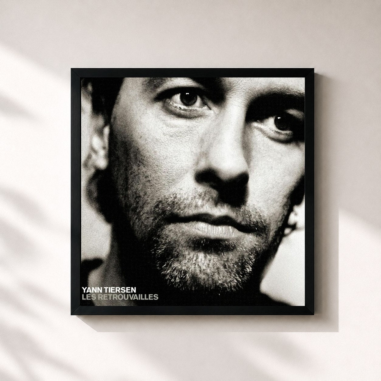 #noir Tableau carré de l'album Les retrouvailles de Yann Tiersen, cadre noir 32x32 cm