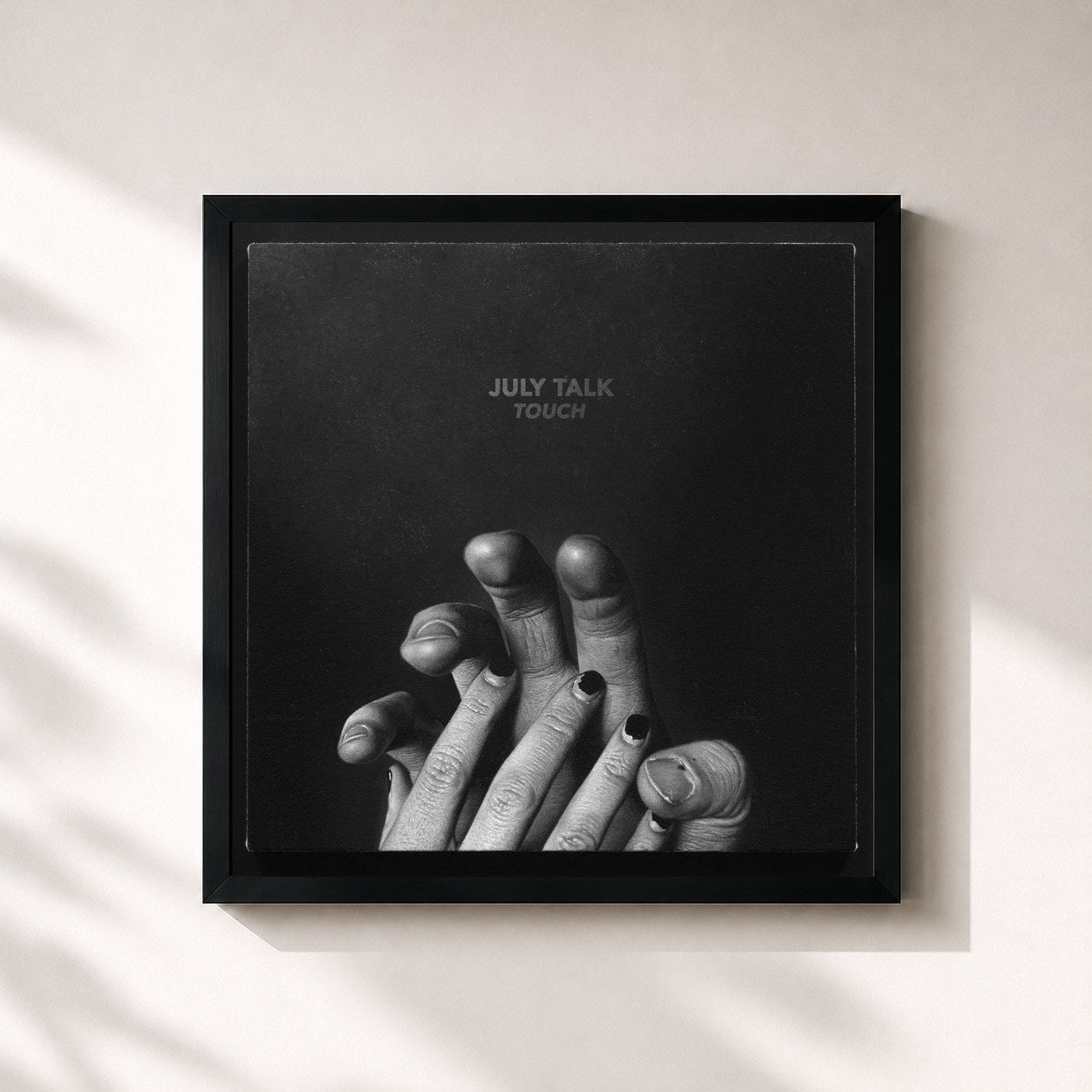 #noir Tableau carré de l'album Touch de July Talk, cadre noir 32x32 cm