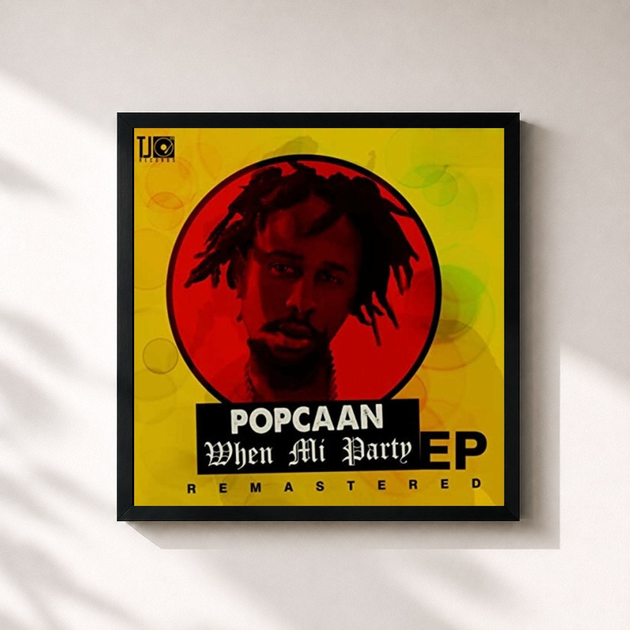 #noir Tableau carré de l'album When Mi Party (Remastered) de Popcaan, cadre noir 32x32 cm
