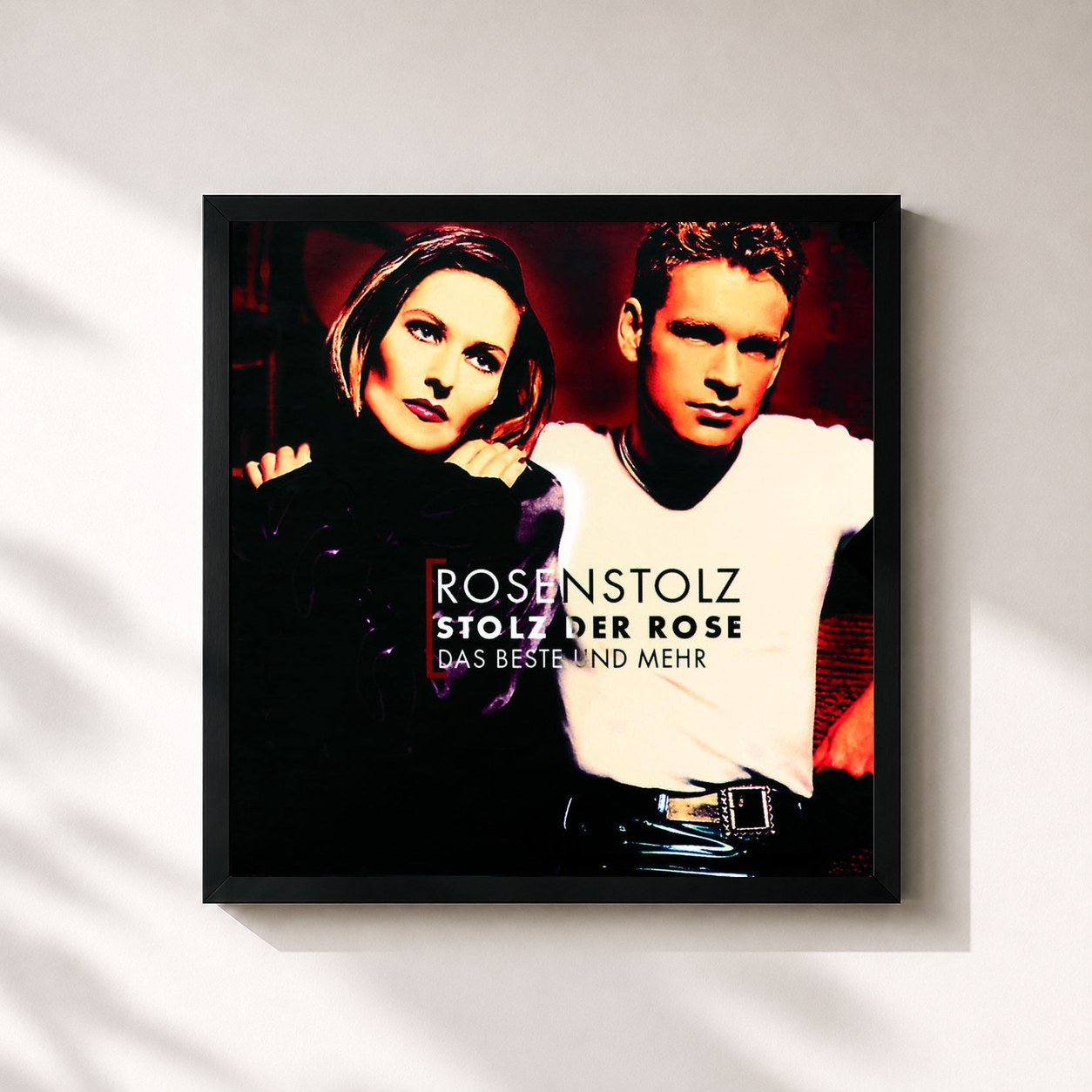 #noir Tableau carré de l'album Stolz der Rose - Das Beste und mehr de Rosenstolz, cadre noir 32x32 cm