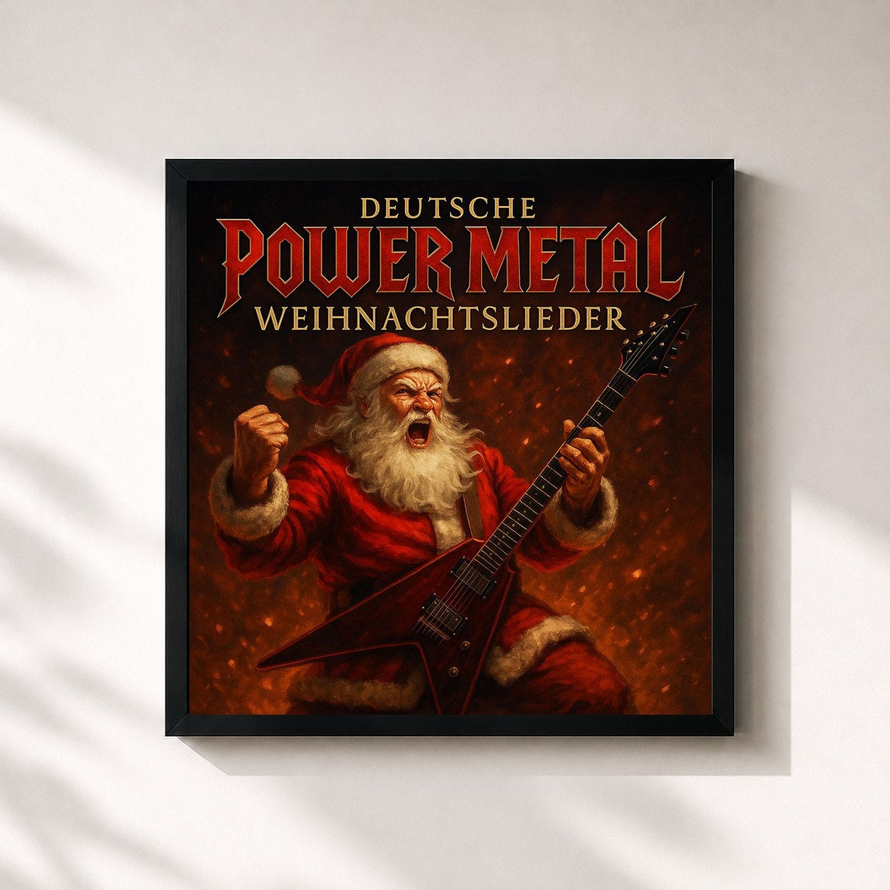 #noir Tableau carré de l'album Frohe Weihnachten (Power Metal Style) de Soraya, cadre noir 32x32 cm