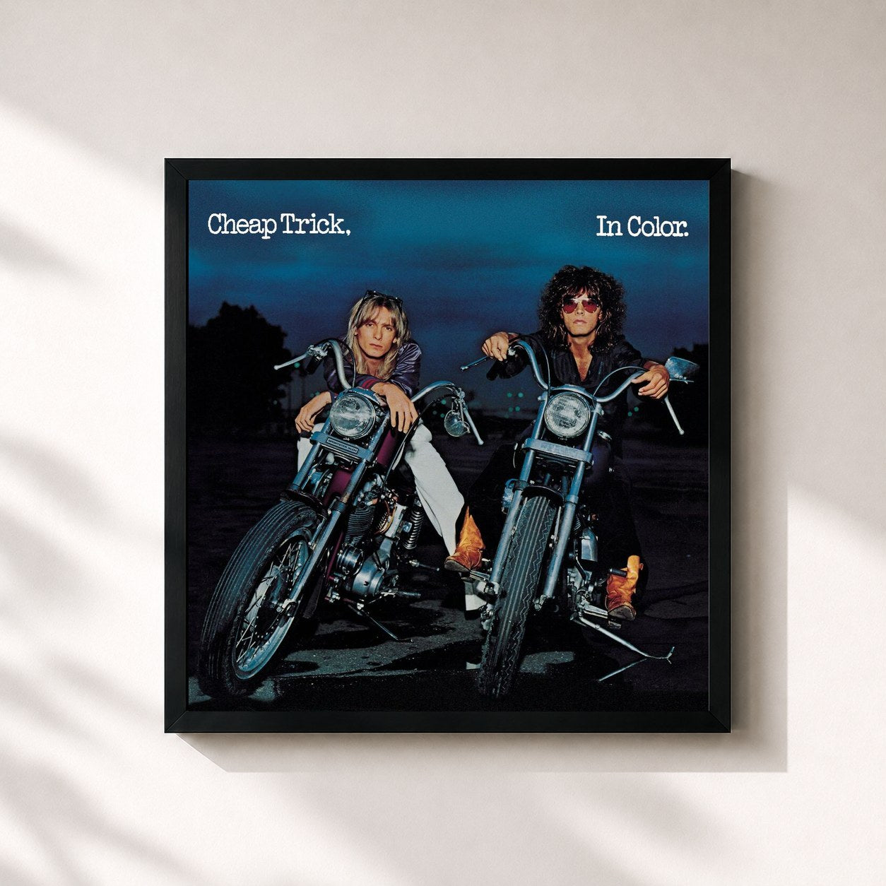 #noir Tableau carré de l'album In Color de Cheap Trick, cadre noir 32x32 cm