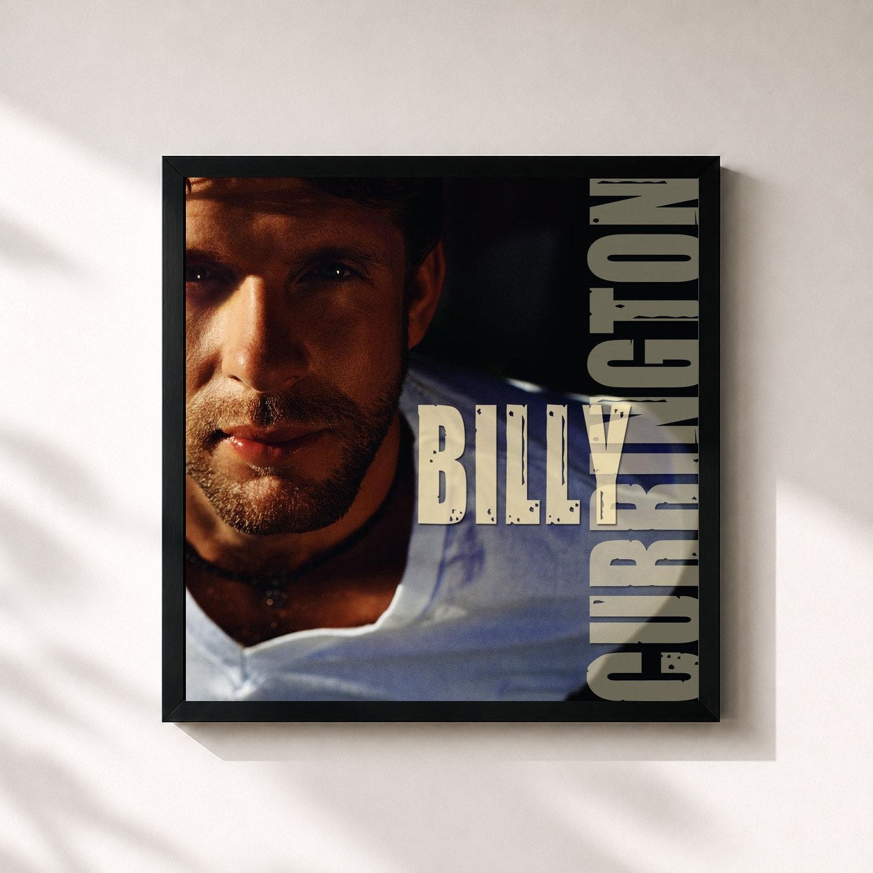 #noir Tableau carré de l'album Billy Currington de Billy Currington, cadre noir 32x32 cm