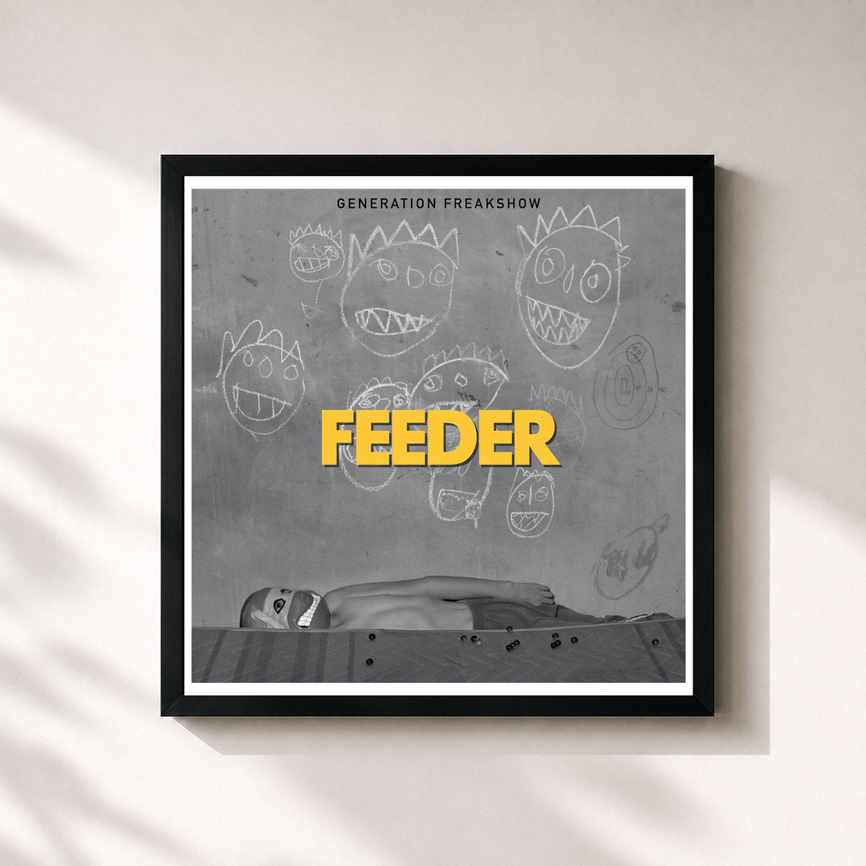 #noir Tableau carré de l'album Generation Freakshow (Special Edition) de Feeder, cadre noir 32x32 cm