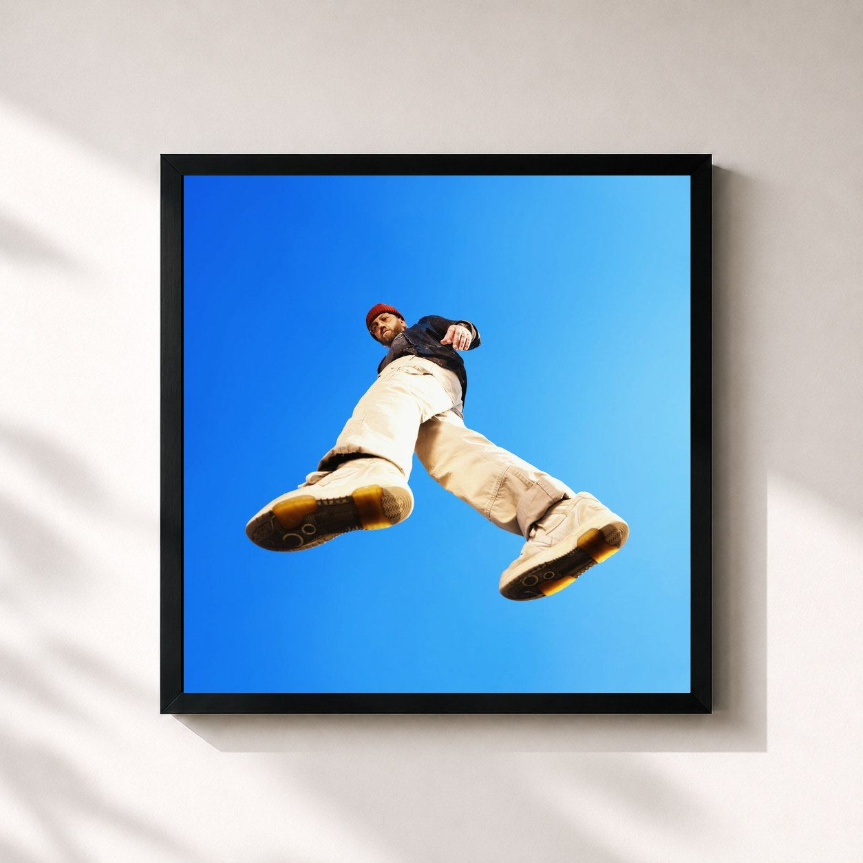 #noir Tableau carré de l'album Heaven On My Mind de tobyMac, cadre noir 32x32 cm