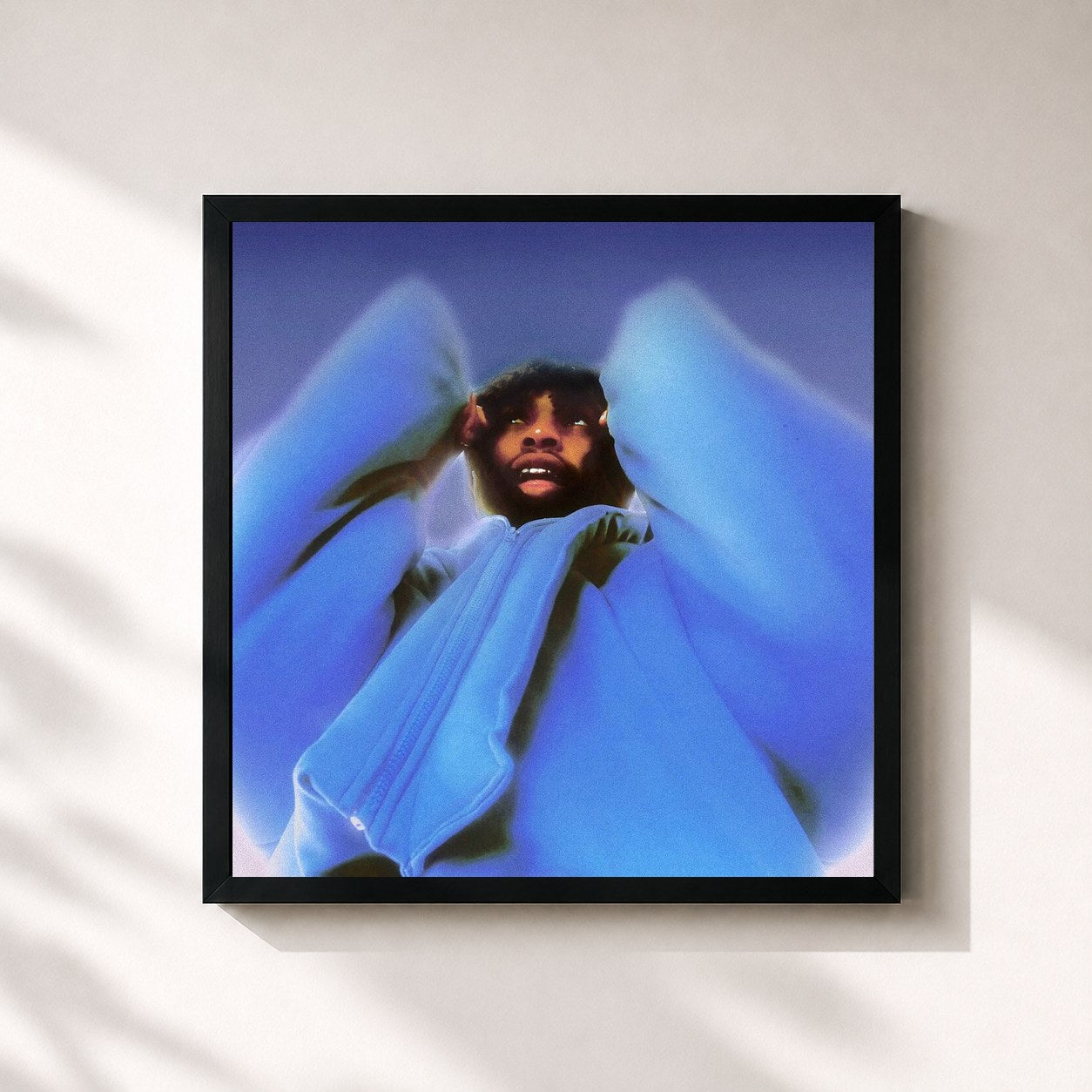 #noir Tableau carré de l'album Ethereal de $Not, cadre noir 32x32 cm