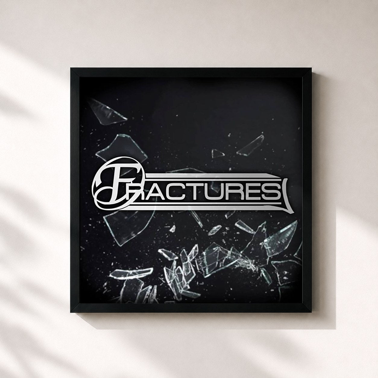 #noir Tableau carré de l'album Fractures EP de Fractures, cadre noir 32x32 cm
