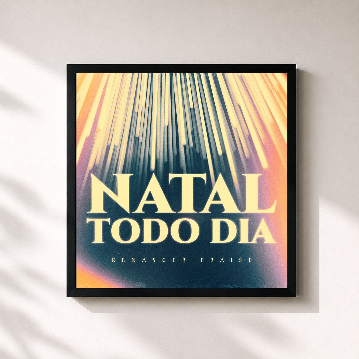 #noir Tableau carré de l'album Natal Todo Dia de Renascer Praise, cadre noir 32x32 cm