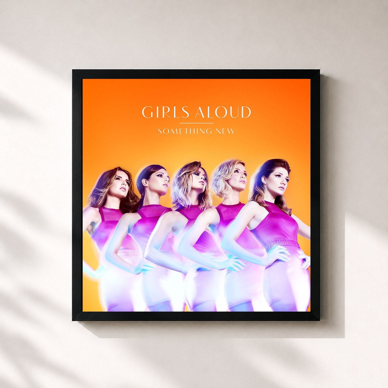 #noir Tableau carré de l'album Something New EP de Girls Aloud, cadre noir 32x32 cm