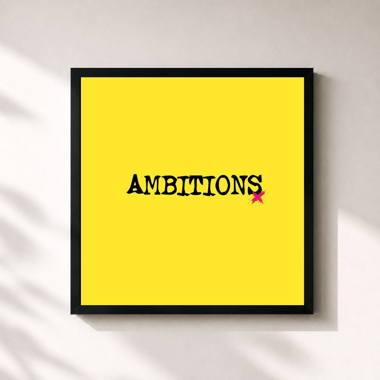 #noir Tableau carré de l'album Ambitions de ONE OK ROCK, cadre noir 32x32 cm