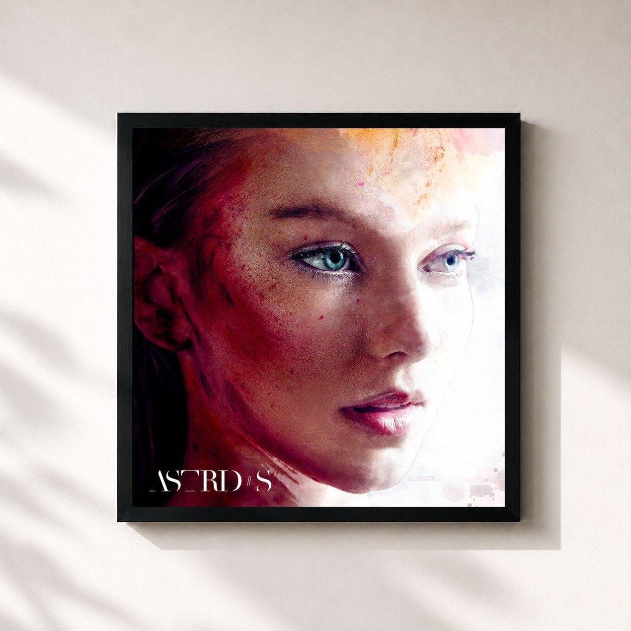 #noir Tableau carré de l'album Astrid S de Astrid S, cadre noir 32x32 cm
