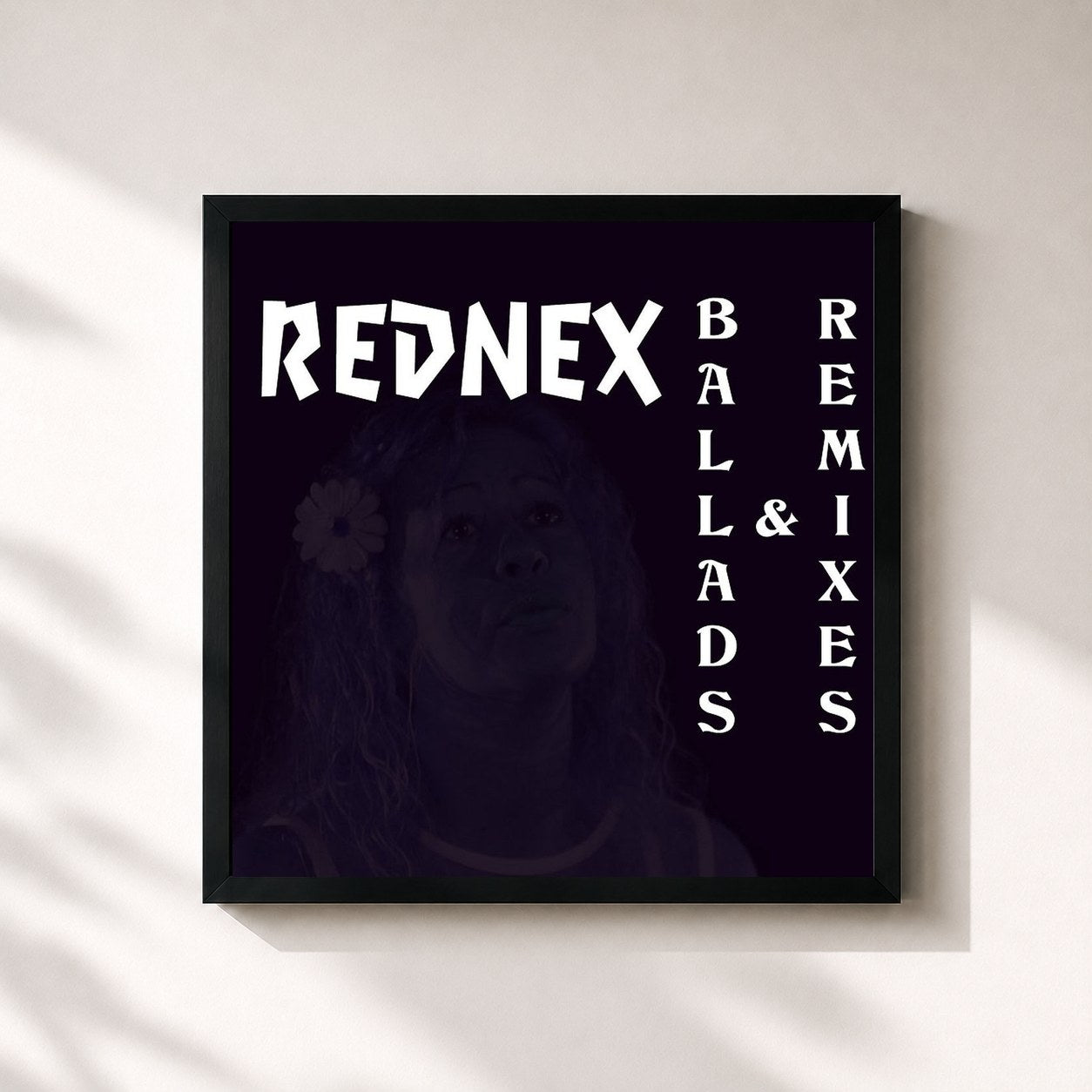 #noir Tableau carré de l'album Ballads & Remixes de Rednex, cadre noir 32x32 cm