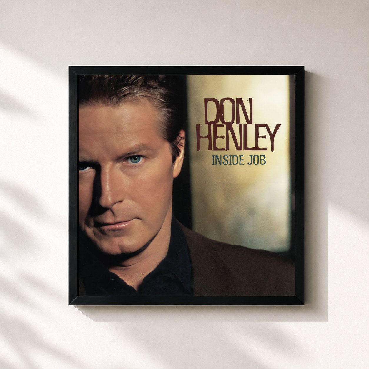 #noir Tableau carré de l'album Inside Job (2025 Remaster) de Don Henley, cadre noir 32x32 cm