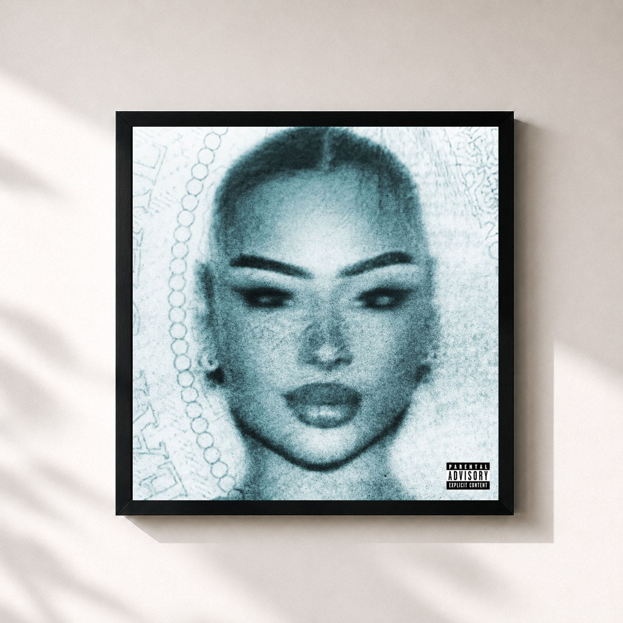 #noir Tableau carré de l'album Lost In Euphoria de Lithe, cadre noir 32x32 cm