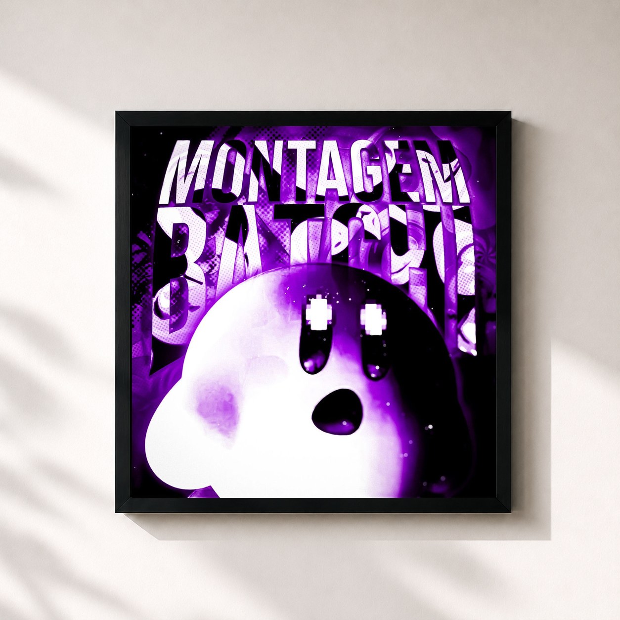 #noir Tableau carré de l'album MONTAGEM BATCHI de MXZI, cadre noir 32x32 cm