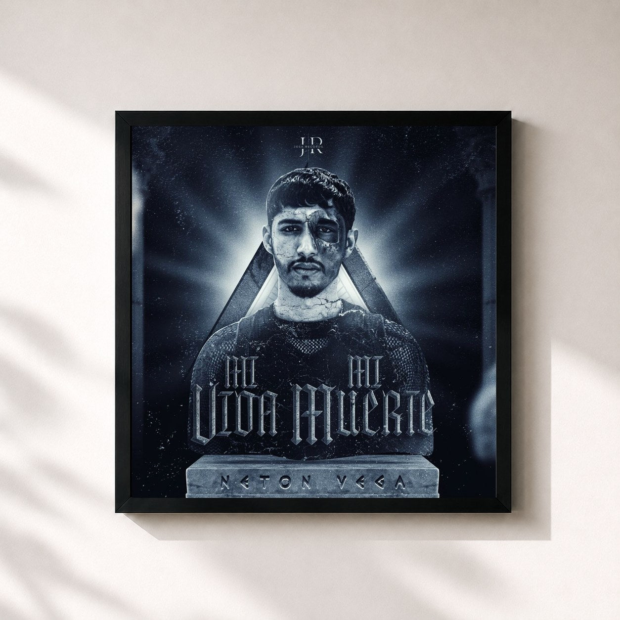 #noir Tableau carré de l'album Mi Vida Mi Muerte de Neton Vega, cadre noir 32x32 cm