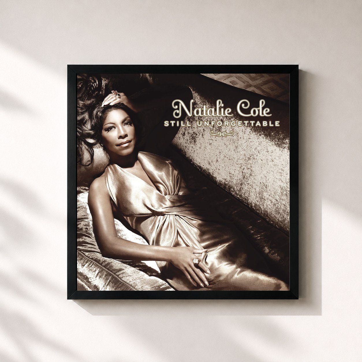 #noir Tableau carré de l'album Still Unforgettable (Expanded Edition) de Natalie Cole, cadre noir 32x32 cm