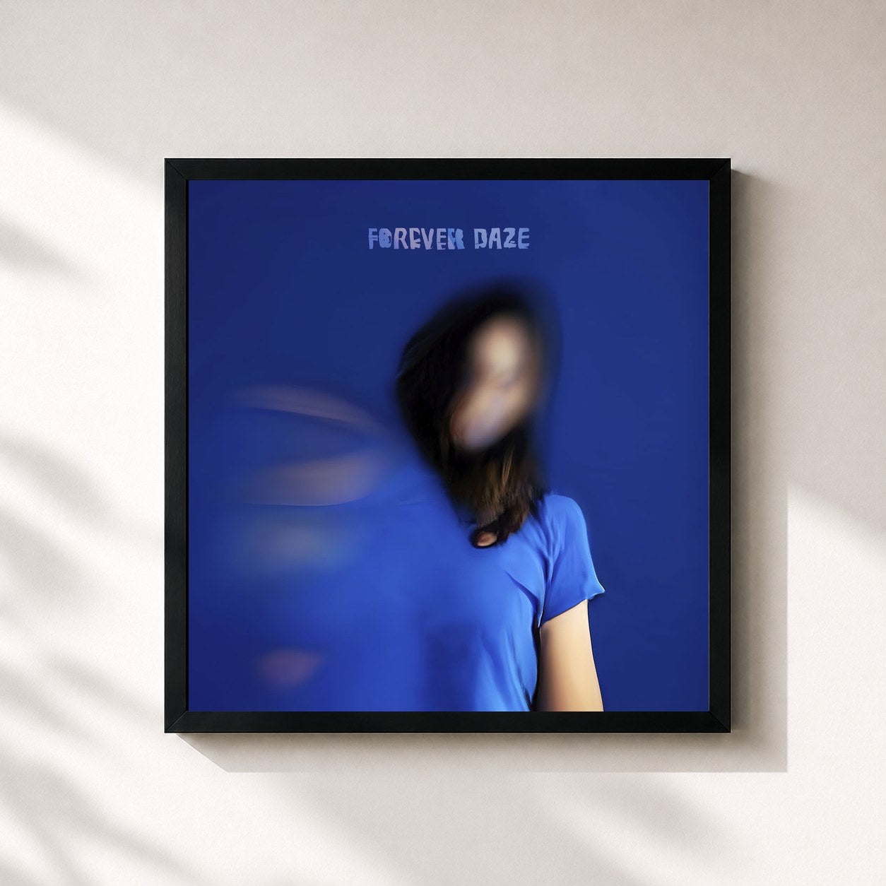 #noir Tableau carré de l'album FOREVER DAZE de RADWIMPS, cadre noir 32x32 cm