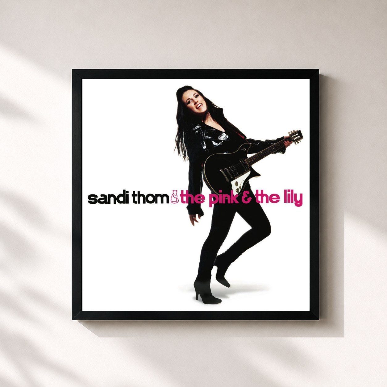 #noir Tableau carré de l'album The Pink & The Lily de Sandi Thom, cadre noir 32x32 cm