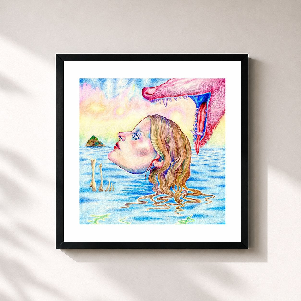 #noir Tableau carré de l'album Cacophony de Paris Paloma, cadre noir 32x32 cm